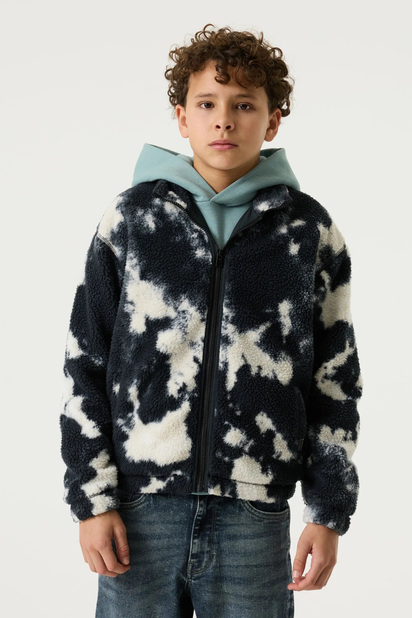 Fleecejacke mit Stehkragen
