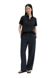 Kurzarm-Leinenbluse Regular Fit