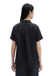 Kurzarm-Leinenbluse Regular Fit