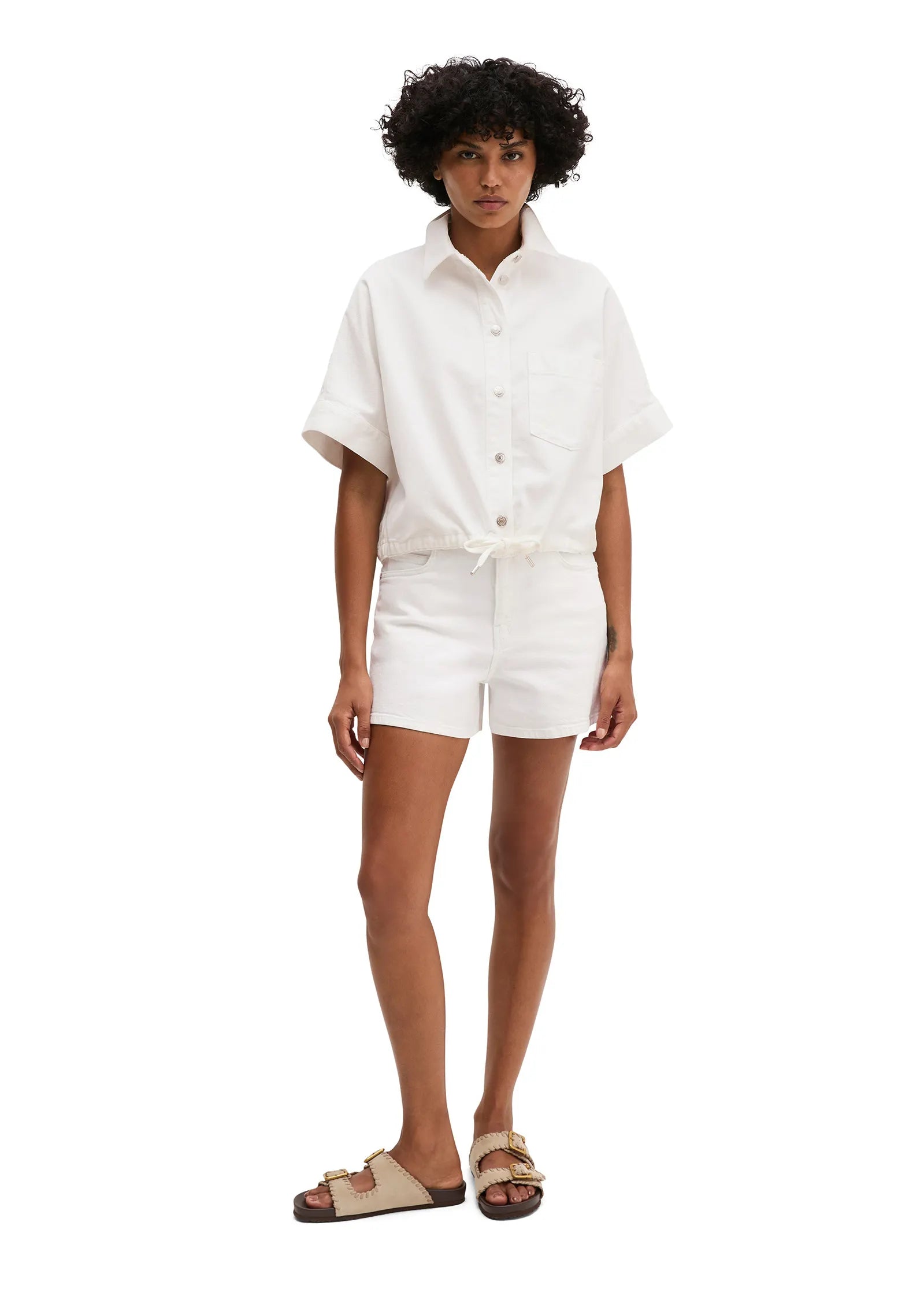 Jeansbluse aus Baumwollmix