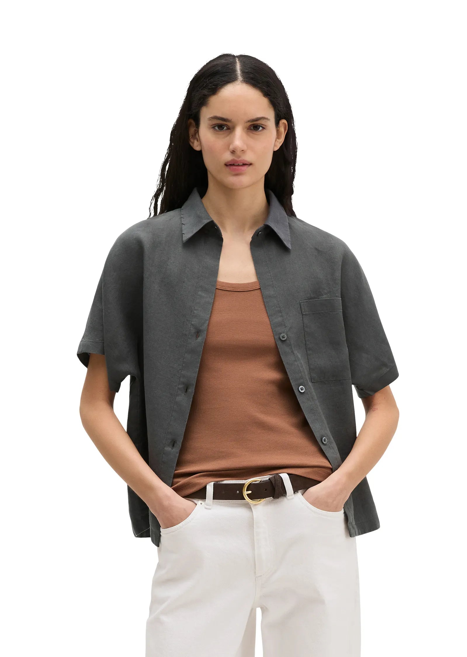Leinenbluse Regular Fit