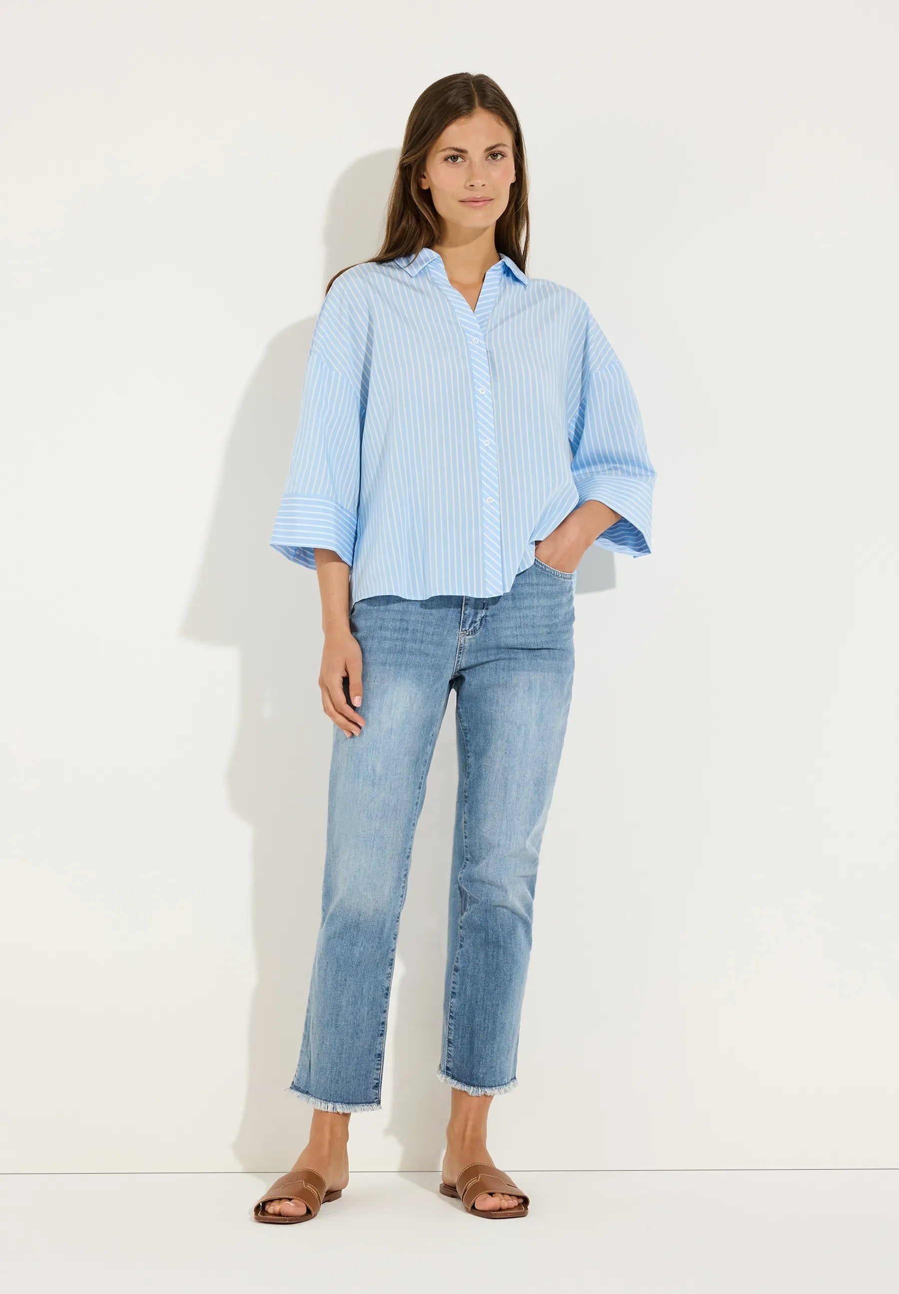 Bluse gestreift aus Viskosemix