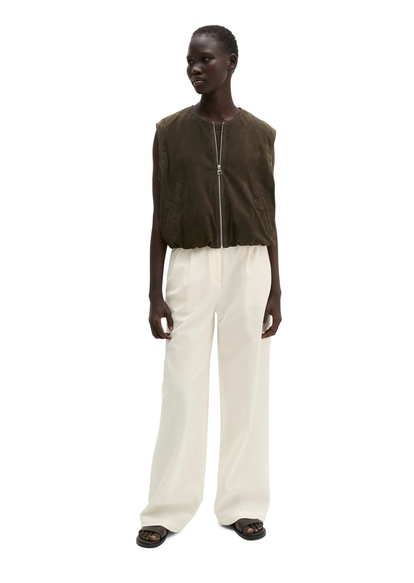 Lederweste Regular Fit