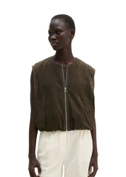 Lederweste Regular Fit