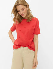 Shirt CIRA S mit Blumenstickerei