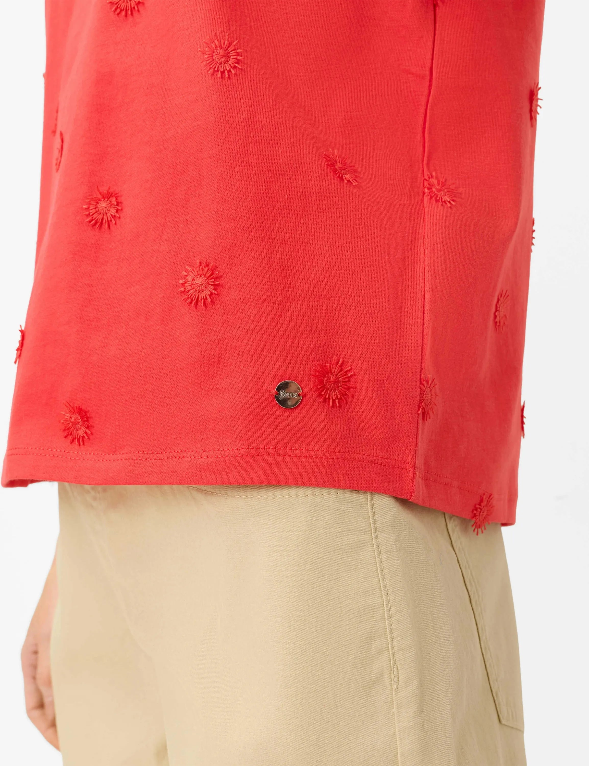 Shirt CIRA S mit Blumenstickerei