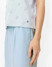 Shirt CIRA S mit Blumensickerei