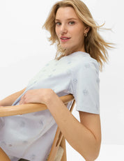 Shirt CIRA S mit Blumensickerei