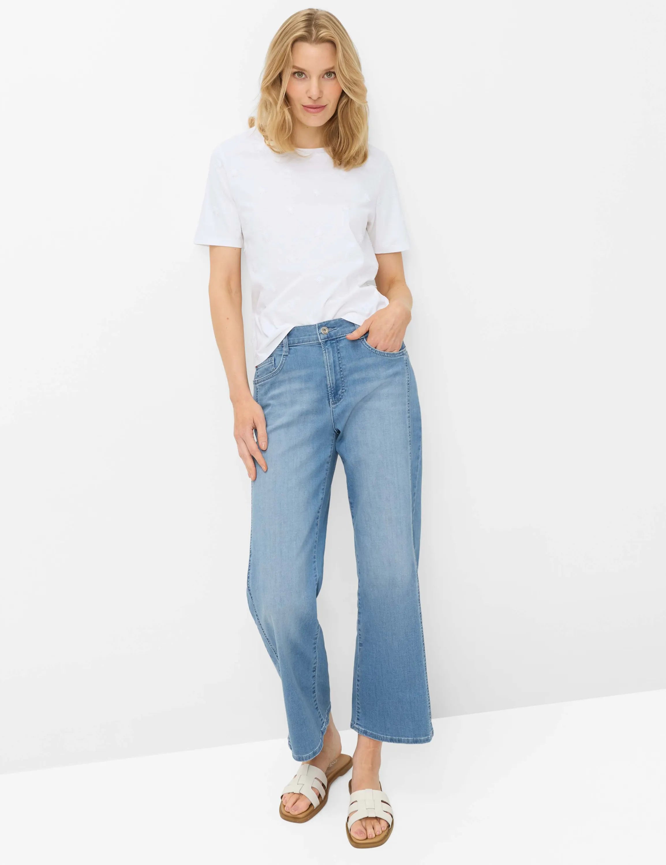 Shirt CIRA S mit Blumenstickerei
