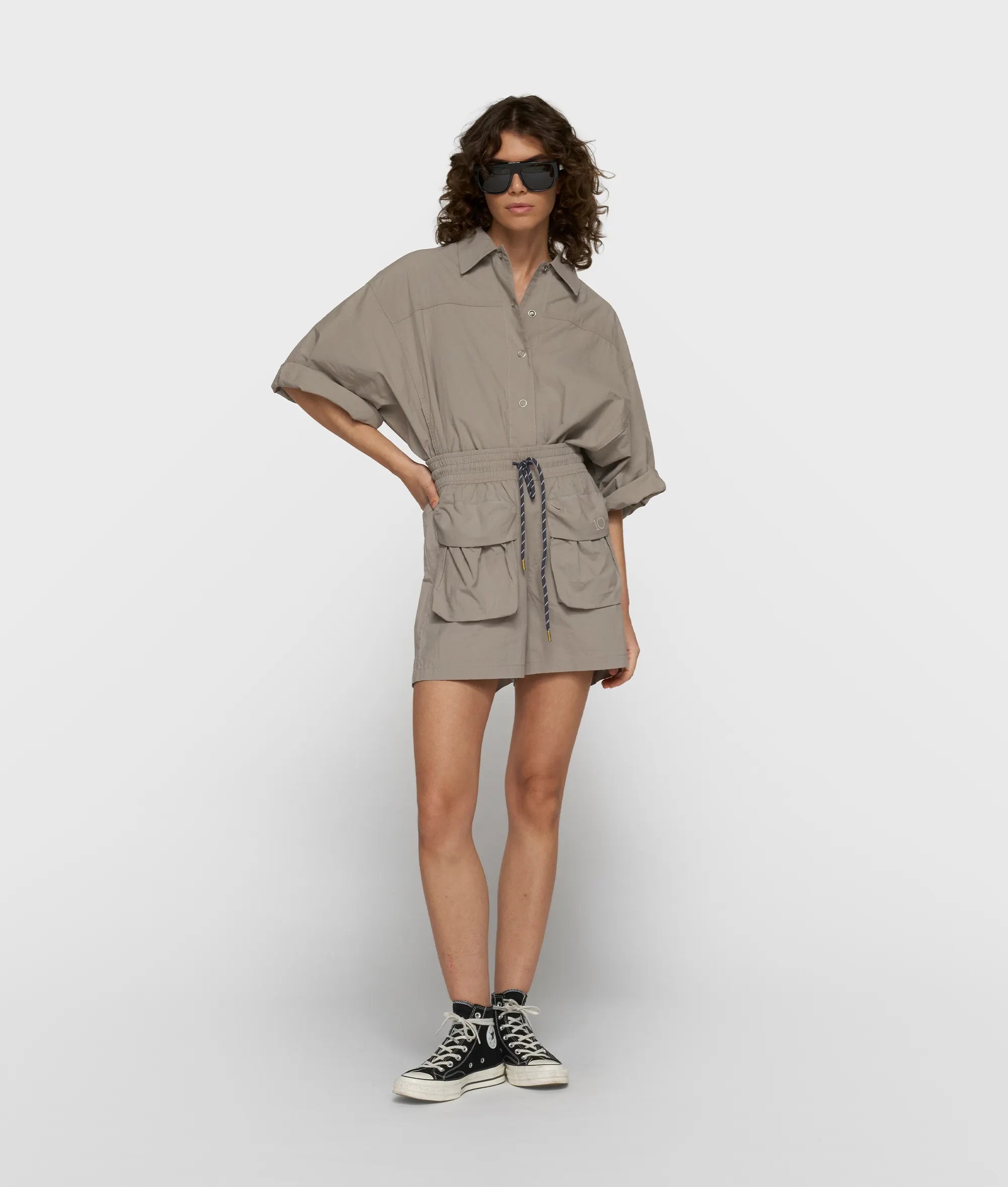 crinkle utility shorts
