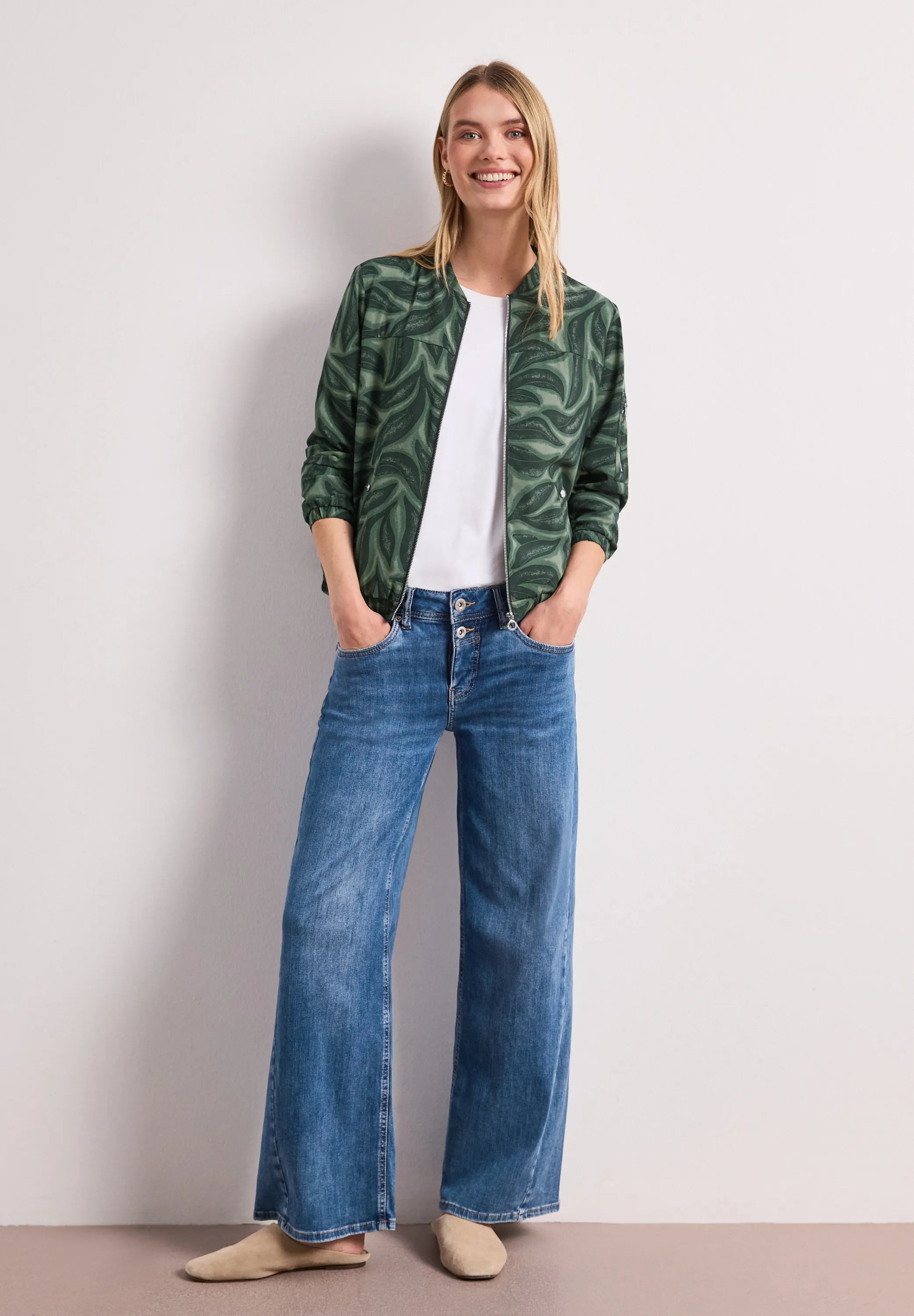 Blouson mit Zipper und Print