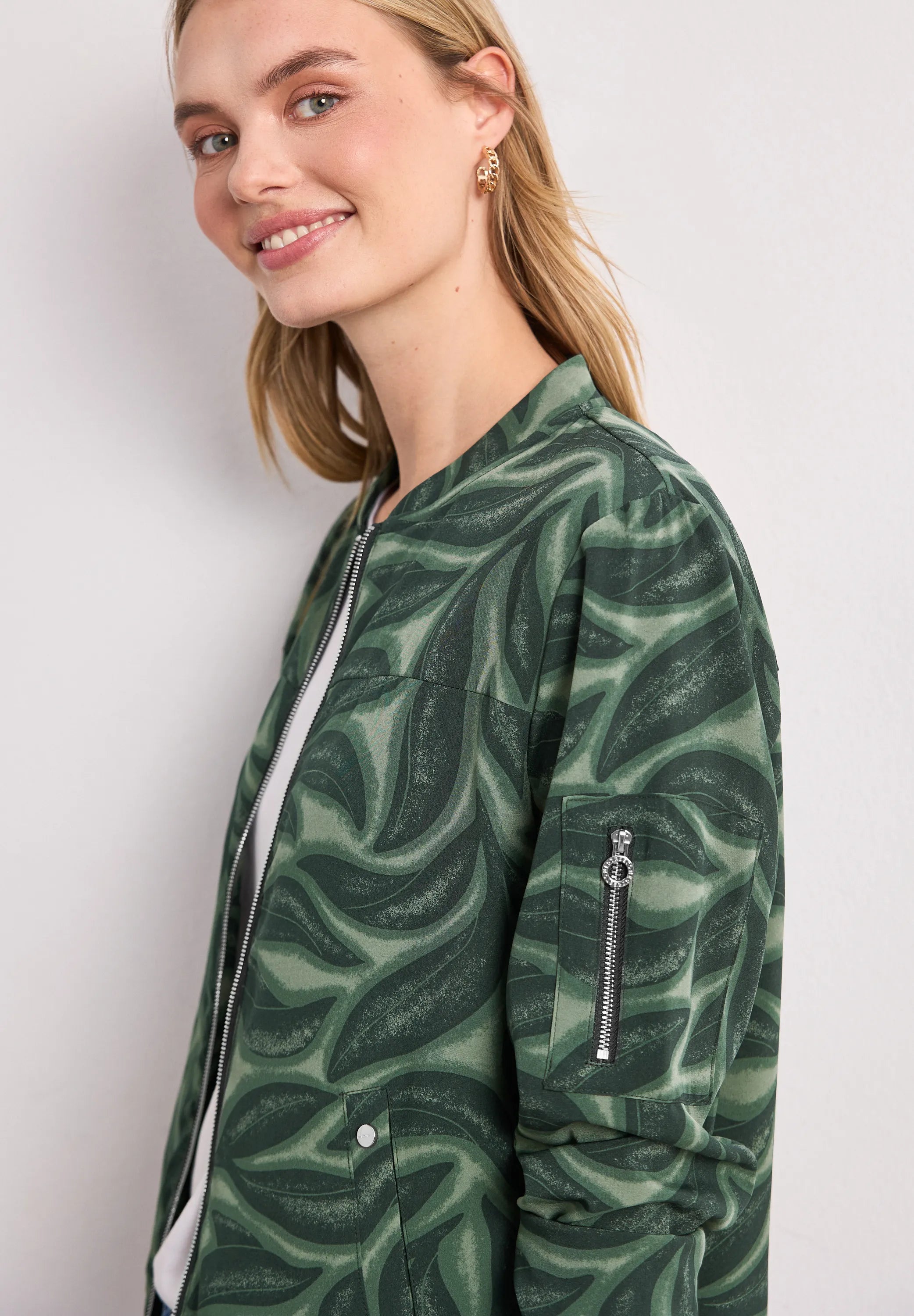 Blouson mit Zipper und Print