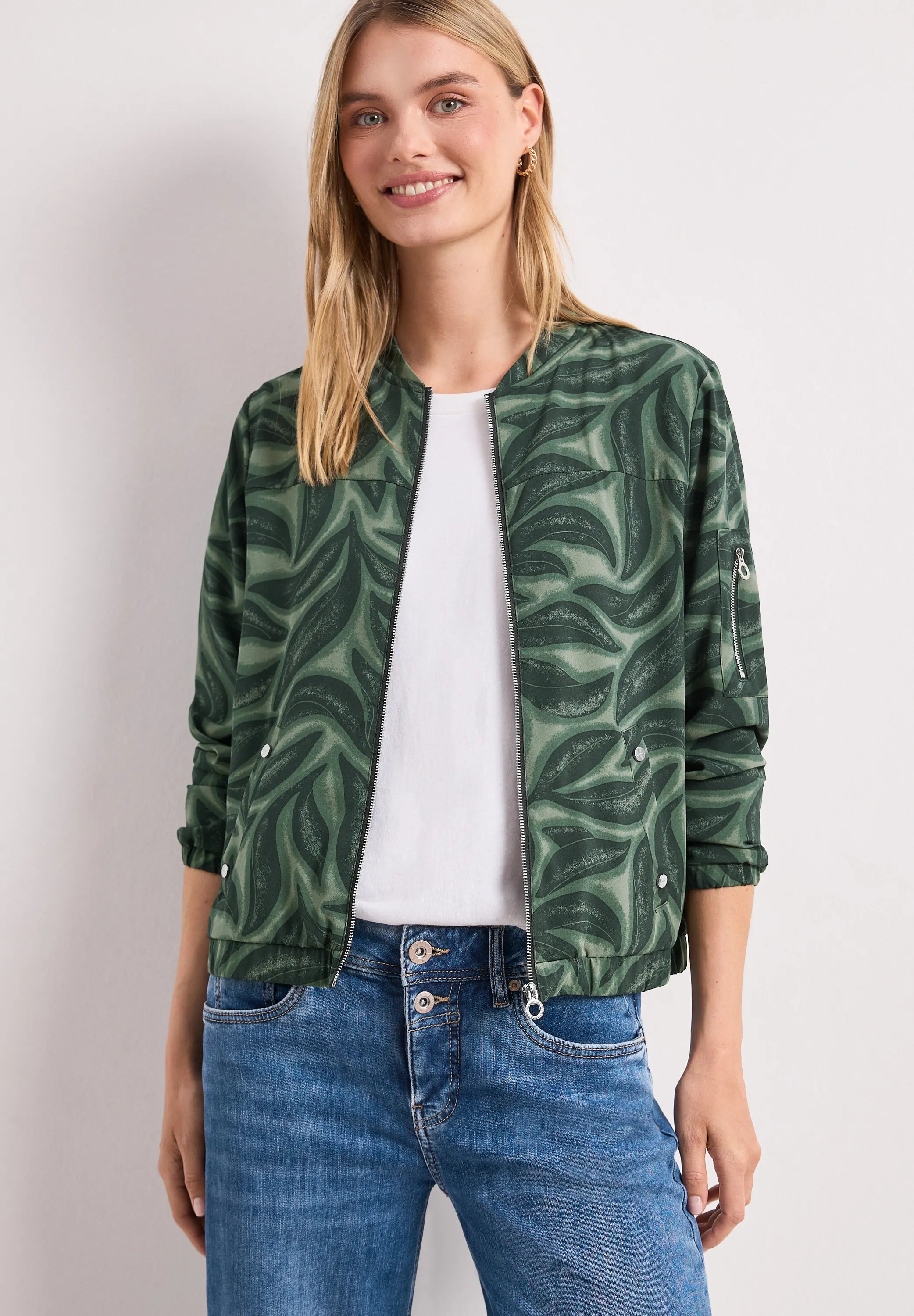 Blouson mit Zipper und Print