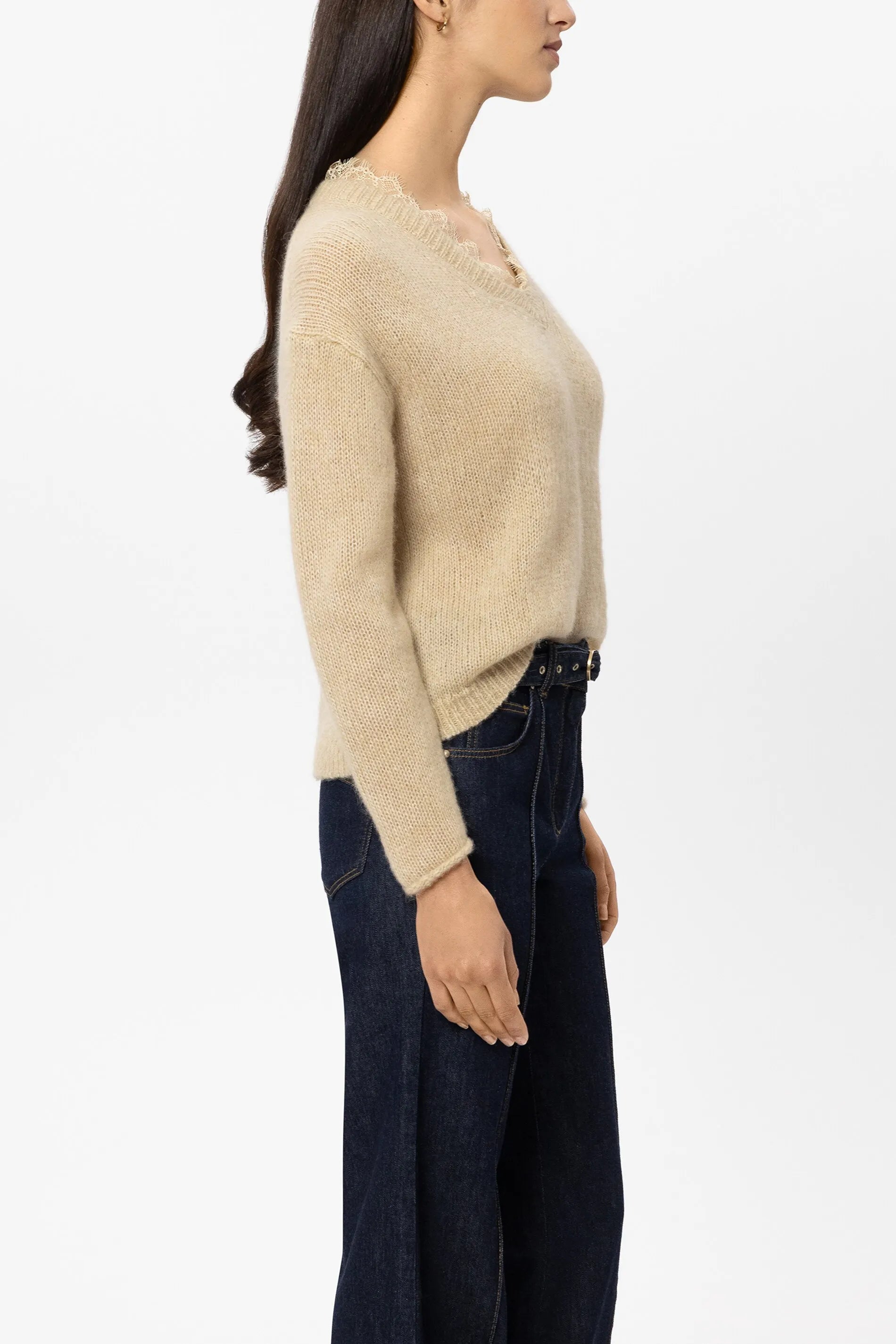 Strickpullover mit V-Ausschnitt