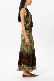 Satinrock Maxi mit Print