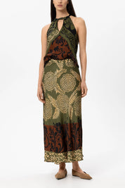Satinrock Maxi mit Print