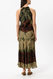 Satinrock Maxi mit Print