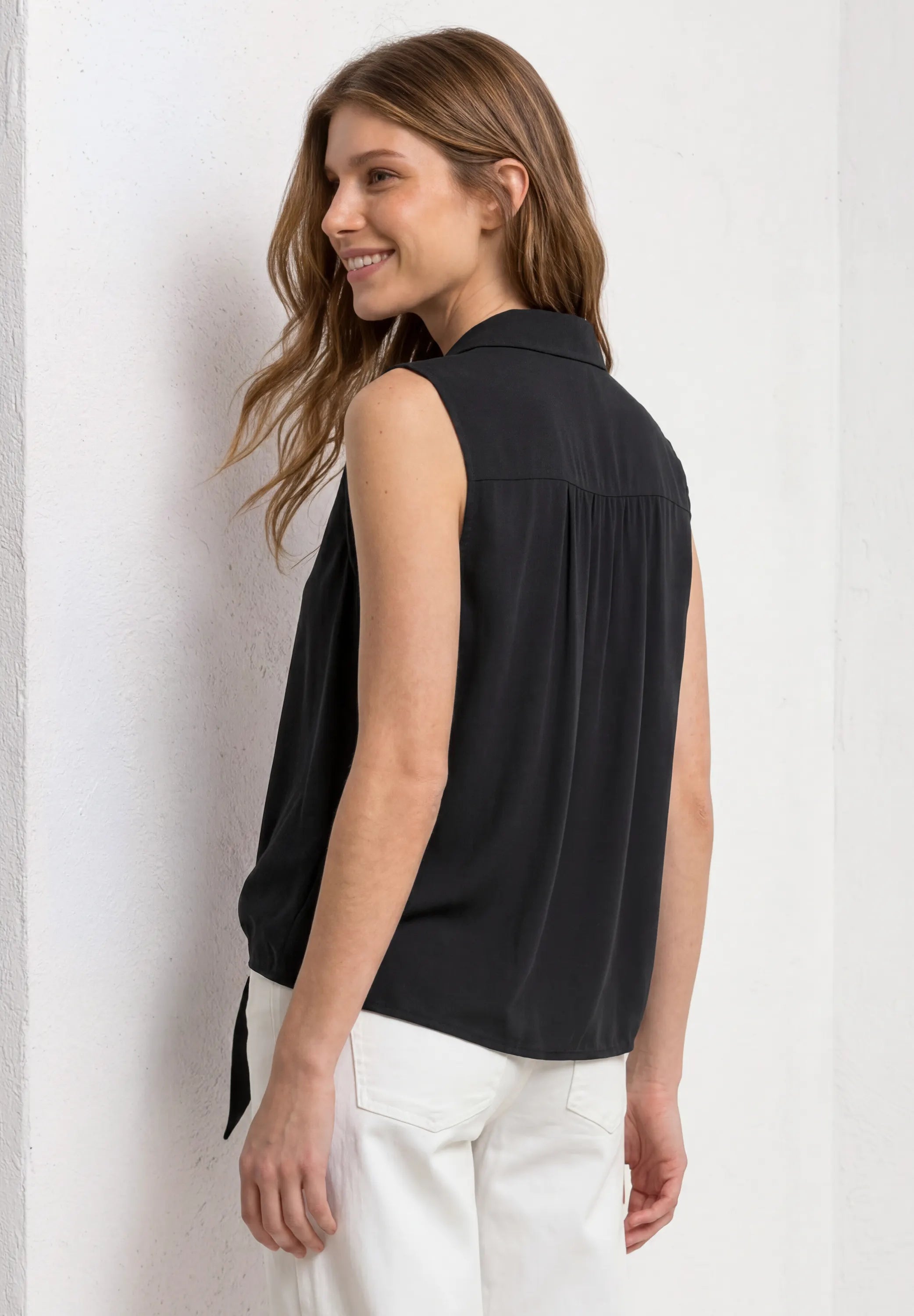 Blusentop Regular Fit mit Knoten
