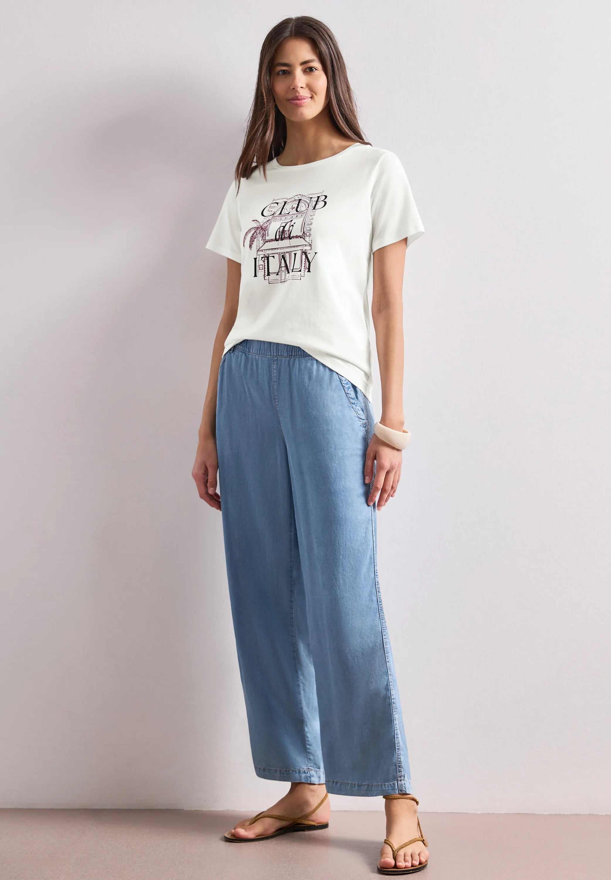 T-Shirt aus Modal-, Baumwollmix
