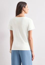 T-Shirt aus Modal-, Baumwollmix