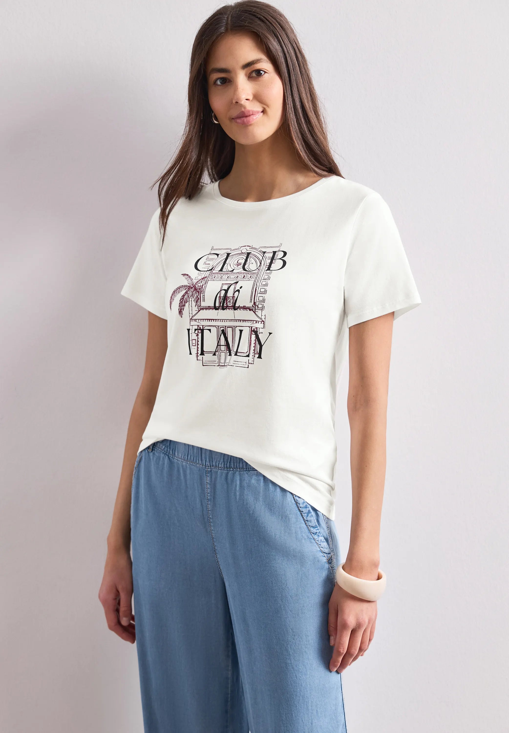 T-Shirt aus Modal-, Baumwollmix