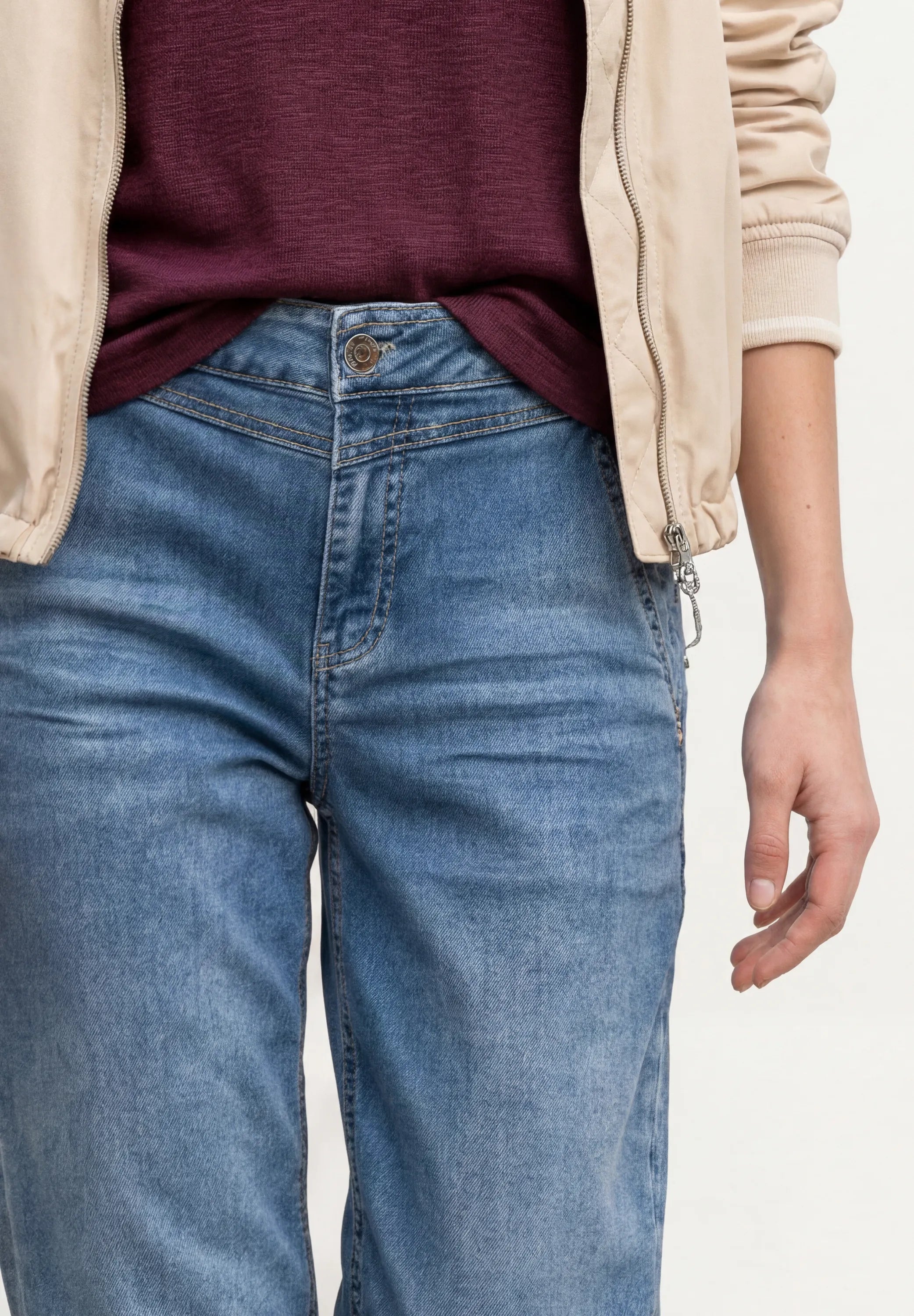 High Waist Barrel Leg Jeans im Loose Fit