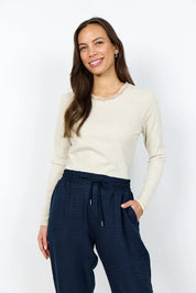 Ripp-Langarmshirt aus Baumwollmix