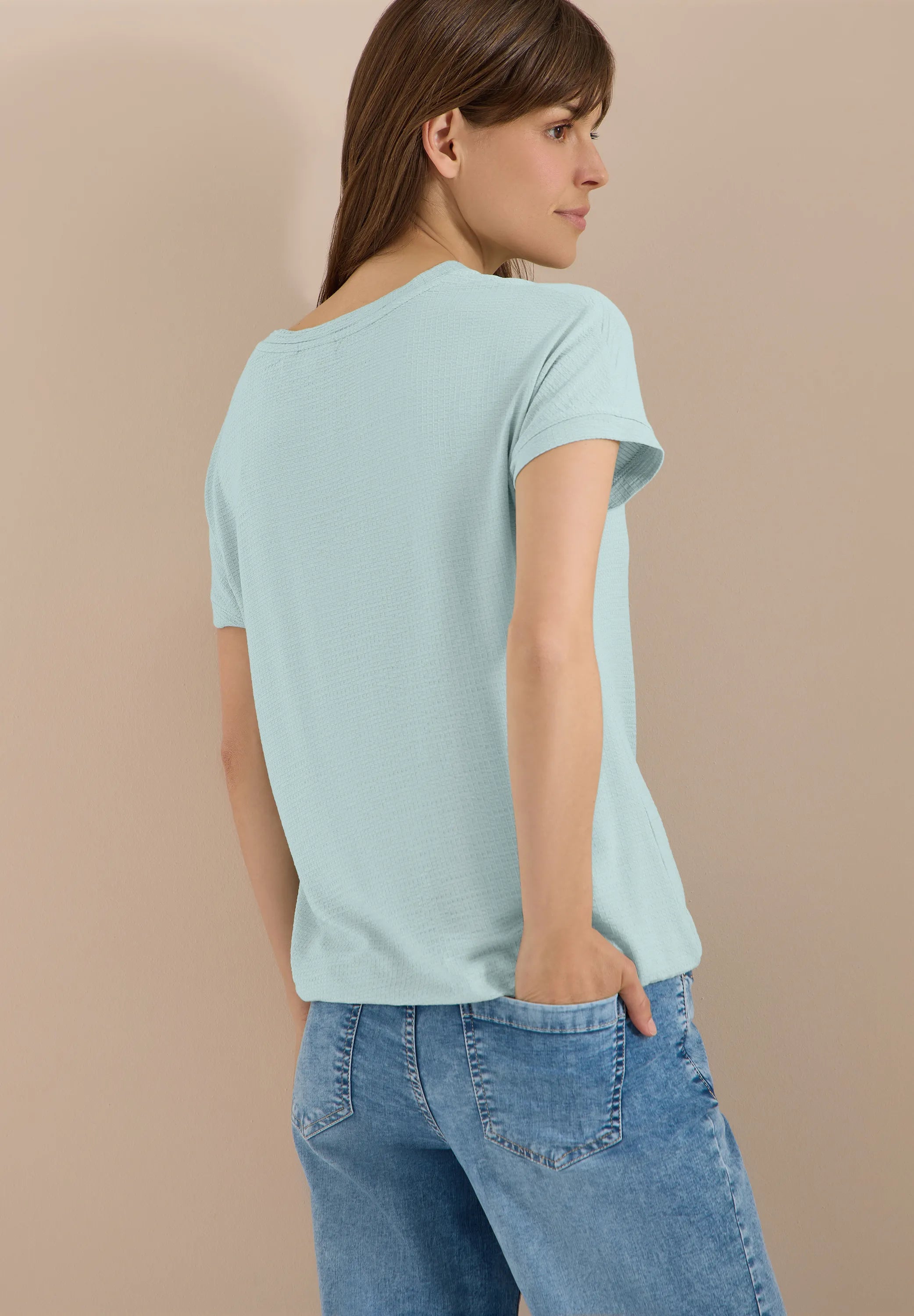 T-Shirt aus strukturiertem Viskosemix