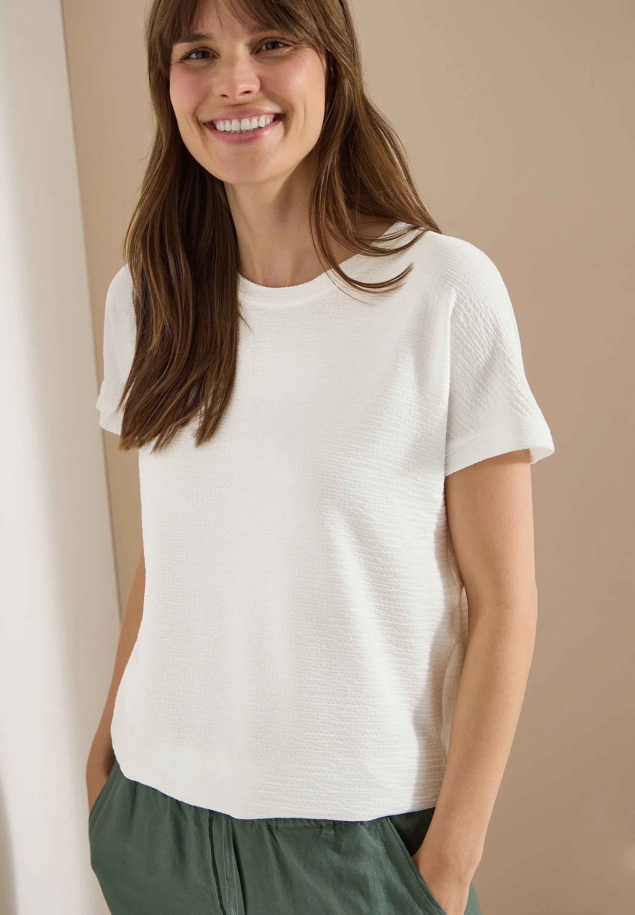 T-Shirt aus strukturiertem Viskosemix