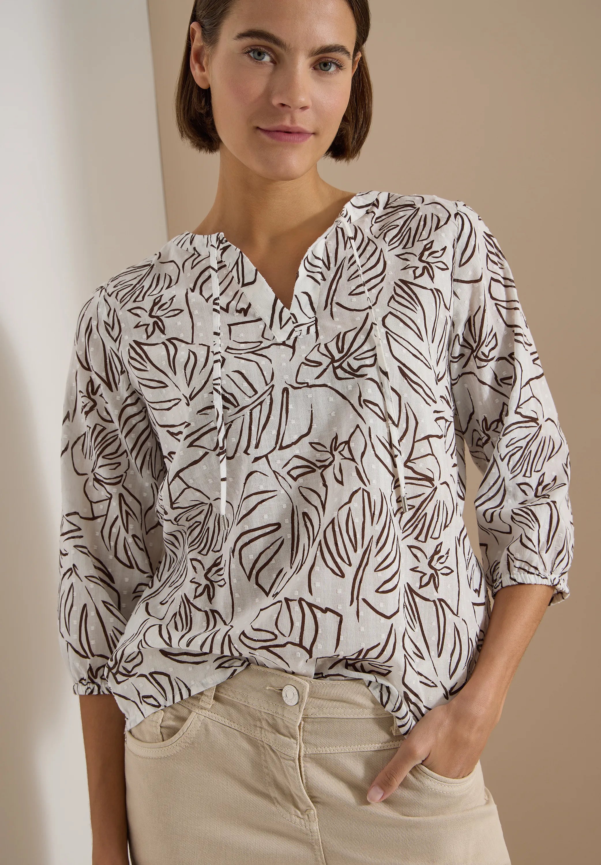 Tunika-Bluse aus Baumwolle
