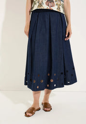 Jeansrock Midi aus Baumwolle