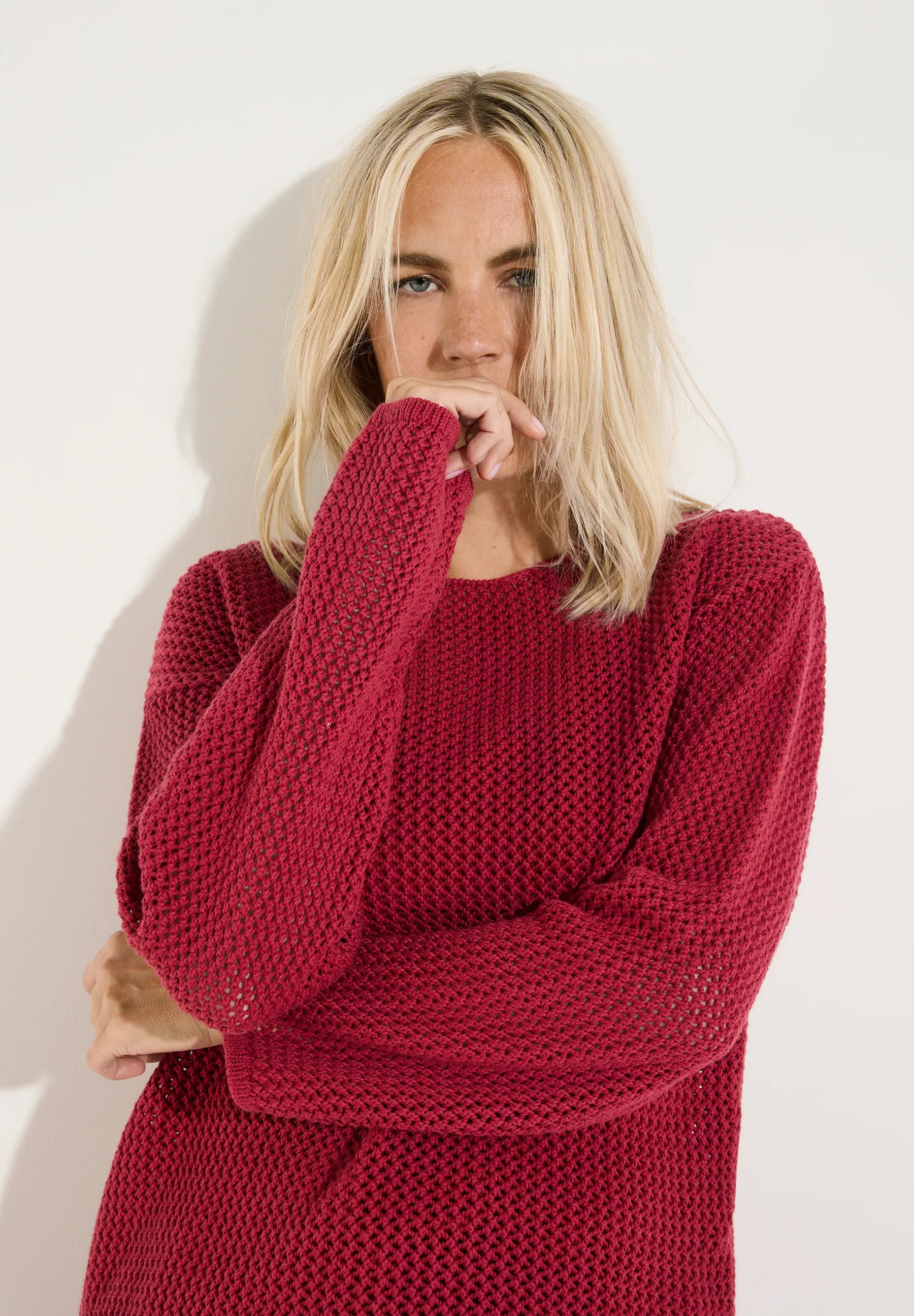 Strickpullover aus Baumwollmix