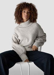 Strickpullover mit Rollkragen