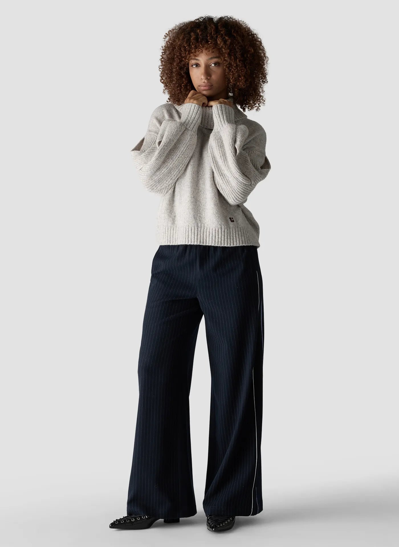 Strickpullover mit Rollkragen