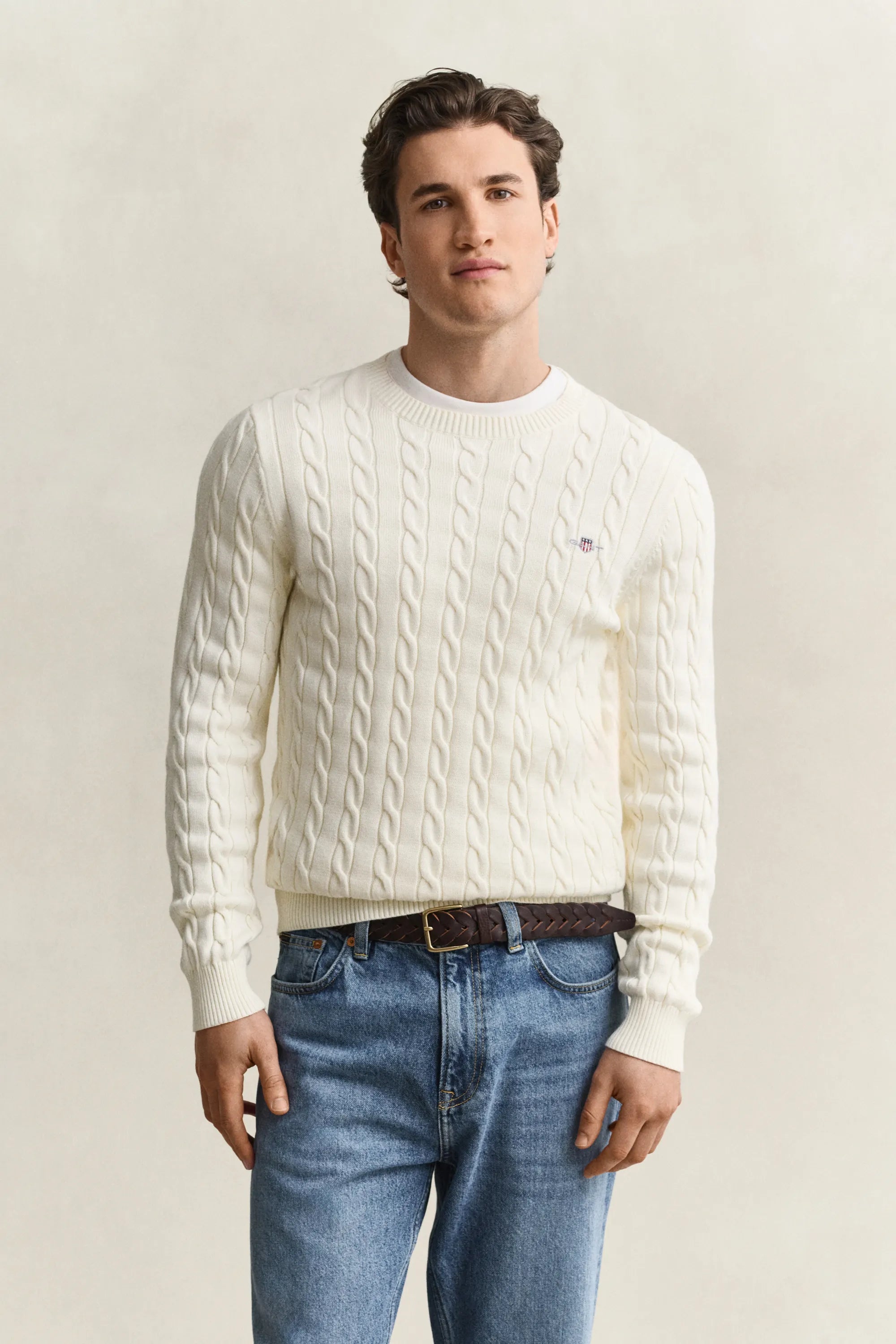 Strickpullover mit Zopfmuster