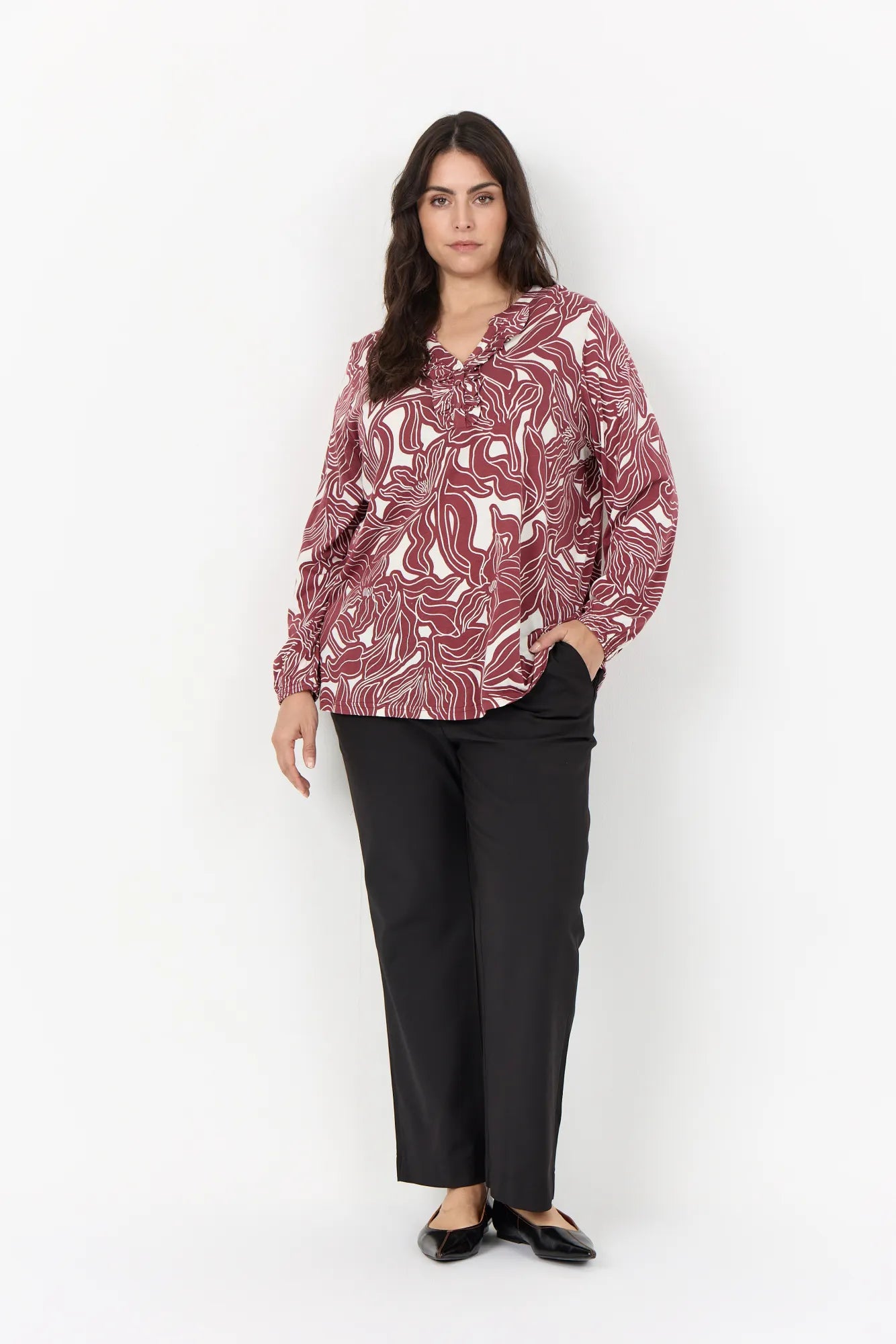 Bluse aus Baumwollmix
