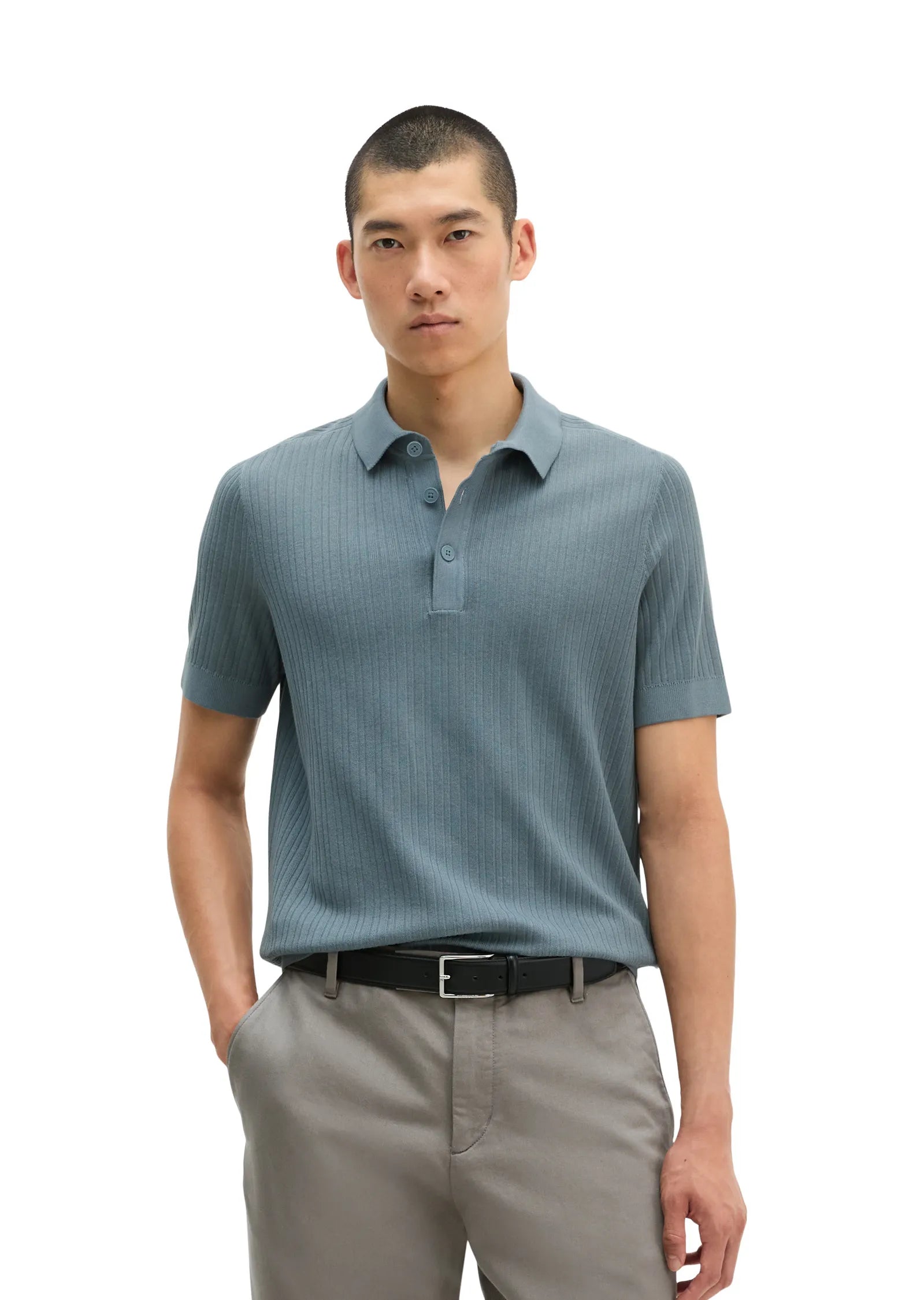 Strick-Poloshirt Regular Fit aus Baumwolle