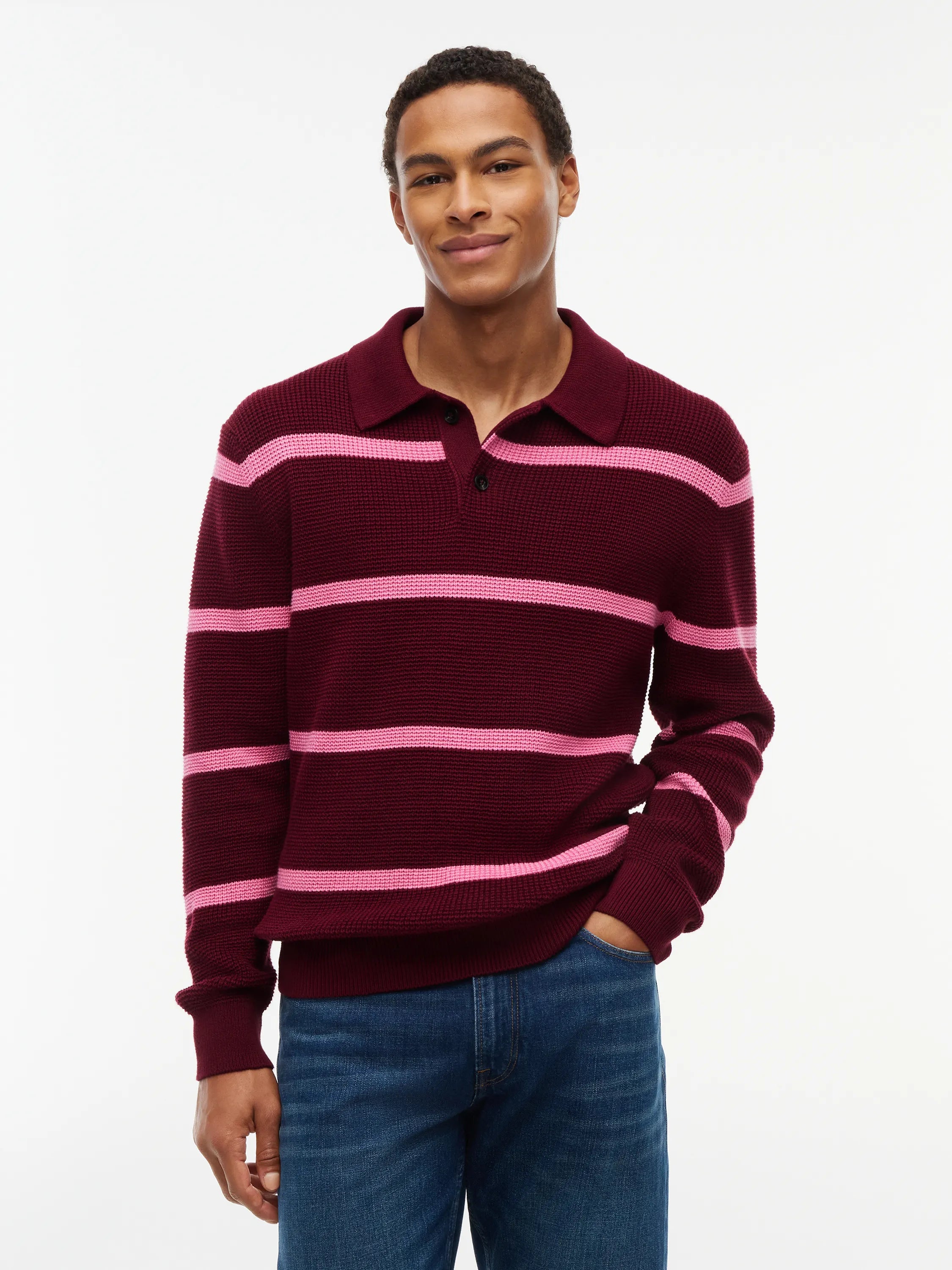 Strickpoloshirt aus Baumwolle