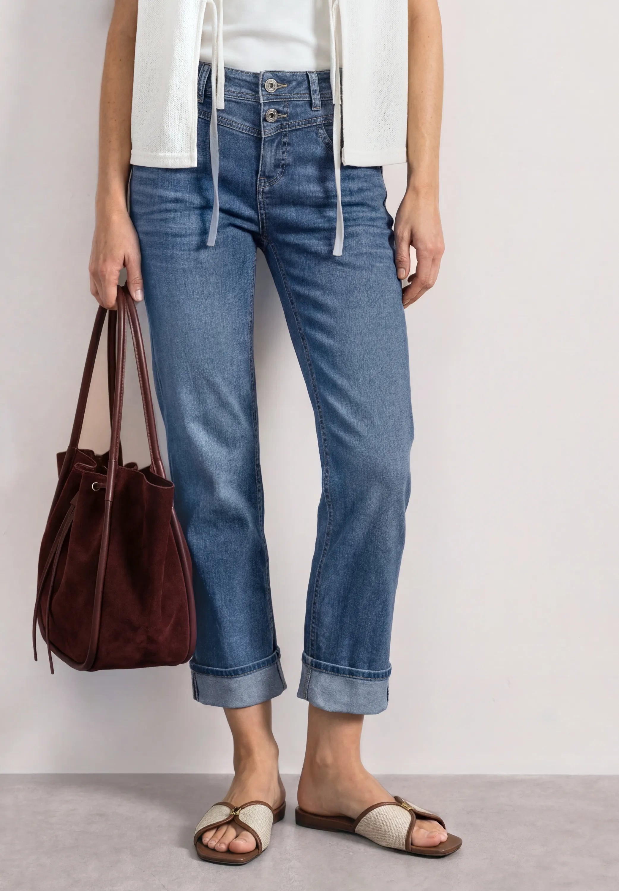 Straight Leg Jeans im Casual Fit mit Turn-Up