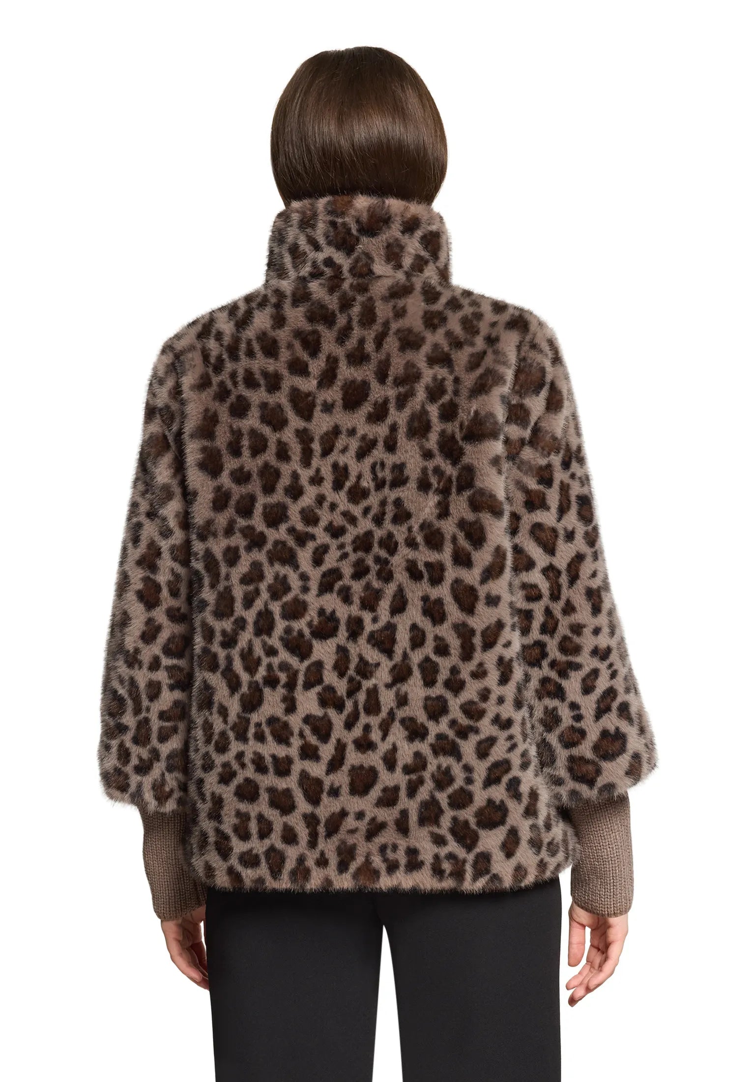 Kunstpelzjacke mit Stehkragen