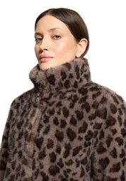 Kunstpelzjacke mit Stehkragen