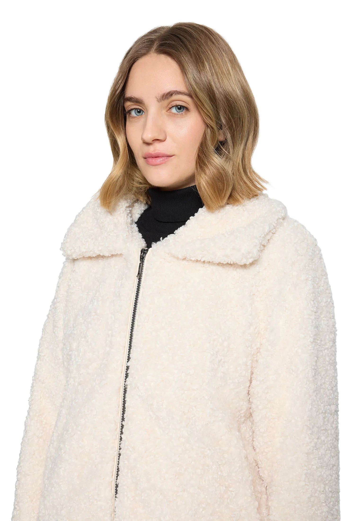 Plüschjacke in Schaf-Optik