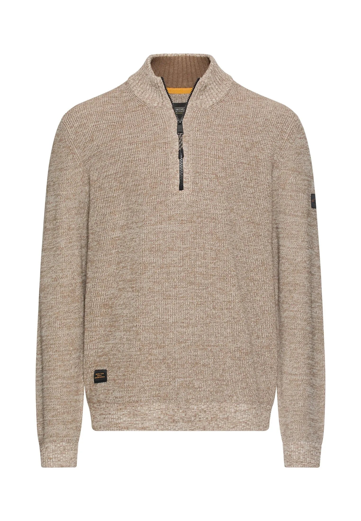 Strickpullover mit Troyer-Kragen