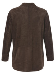 Lange Bluse aus Wildlederoptik