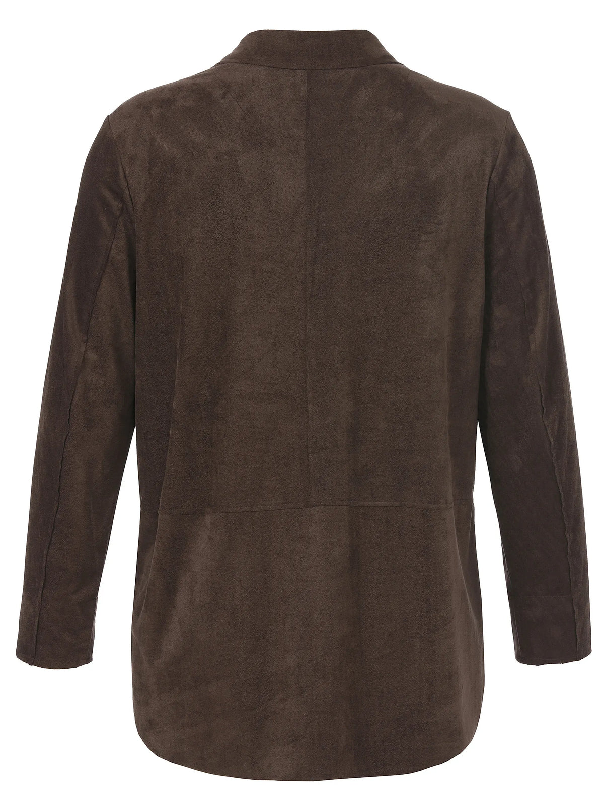 Lange Bluse aus Wildlederoptik