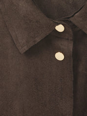 Lange Bluse aus Wildlederoptik