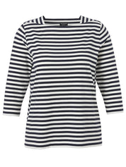 Gestreiftes Shirt mit Karree-Kragen