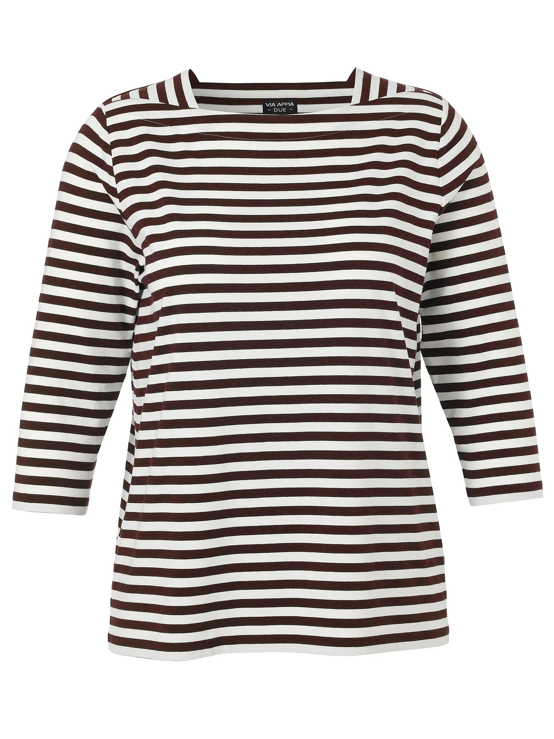 Gestreiftes Shirt mit Karree-Kragen