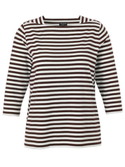 Gestreiftes Shirt mit Karree-Kragen