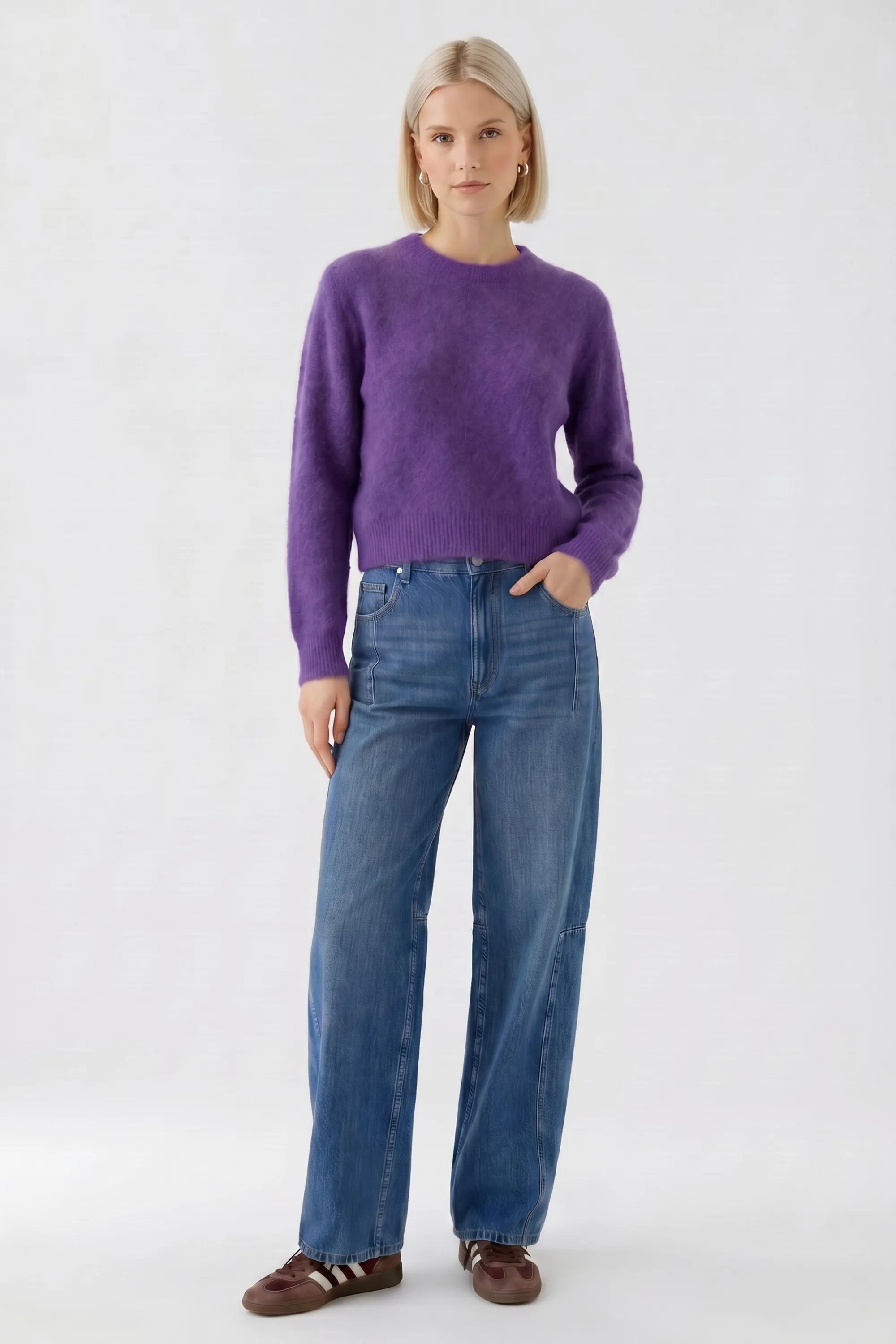 Strickpullover mit Rundhalsausschnitt